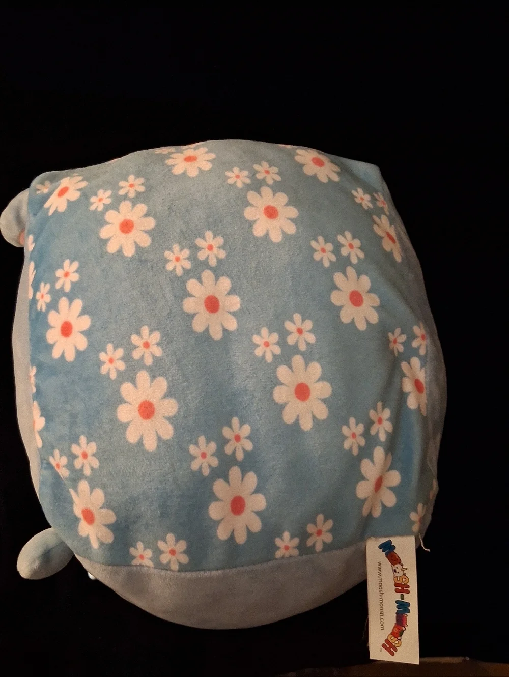 Moosh-Moosh Blue Floral Cat Plush Pillow with Daisy Accent